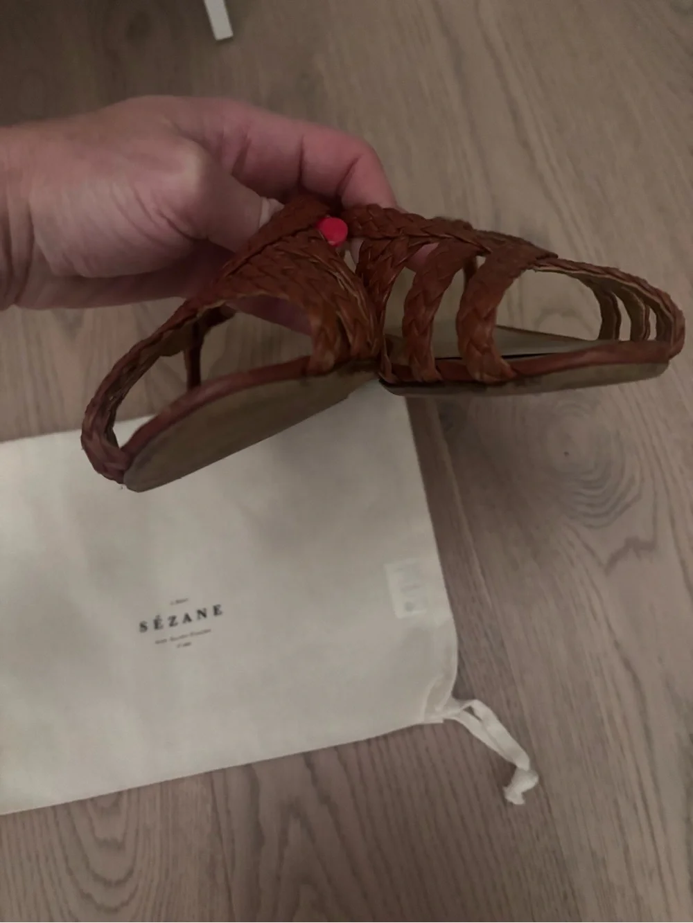 Sezane Leather Sandals — Brown - Picture 3 of 8